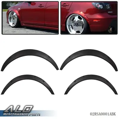 4x Black Universal Fender Flares Flexible Durable Polyurethane Auto Car Body Kit • $28.95