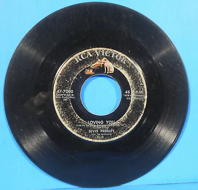 Elvis Presley Loving You ~ Teddy Bear 7  45rpm 1957 Nice Condition! G+!!d • $4.99