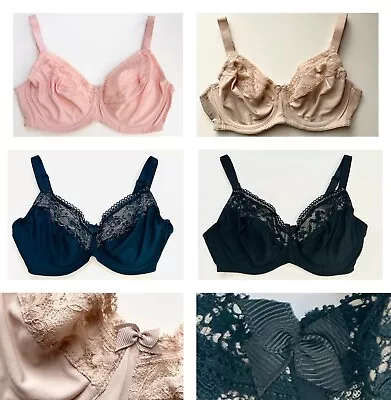 Ex FaMouS Store Bra Black Pink Nude Underwired Non Padded Full Cup Lace Blooms • £9.99