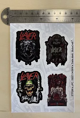 Set Of 4 Slayer Band Logo Stickers Sheet California Thrash Metal Band • $4