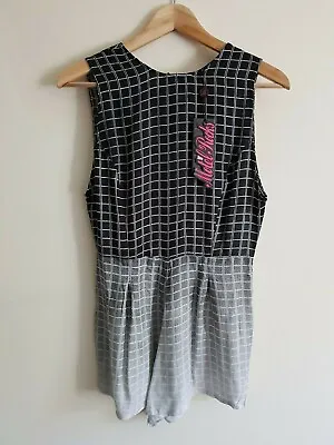 Motel Rocks Size XS Sleeveless Vertical Square Summer Jumpsuit Paysuit Shorts • $8.08