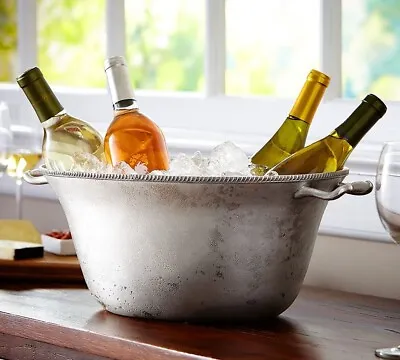 Pottery Barn Silver Party Bucket For Drinks  • $100