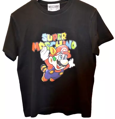 Moschino And Nintendo Super Mario Black Short Sleeve T-Shirt AUTHENTIC SZ XL WOW • $95