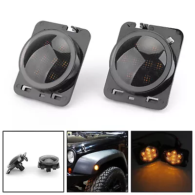 2PCS Front Fender Side Marker LED Turn Light For Wrangler JK 2007-2015 Amber AUS • $41.81