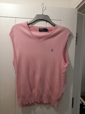 Polo Ralph Lauren Pink Mens Jumper Vest M • £16