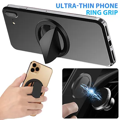 Universal Phone Ring Holder Finger Kickstand 360° Rotation Back Grip Magnetic • $7.98