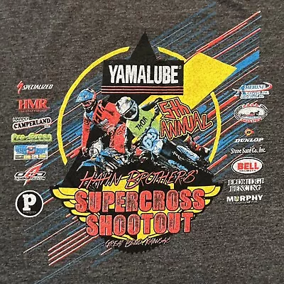 Supercross Shootout Yamalube Shirt Adult Large Gray Graphic Mens • $7.44