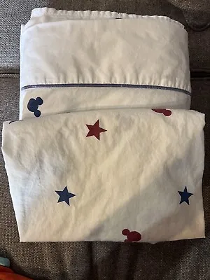 Disney Mickey Mouse Stars Double  Standard Bed Sheet Set Cotton READ • $21.99