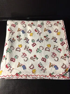 Vintage ABC’s Receiving Baby Blanket - Soft Flannel Lovey • $7.50