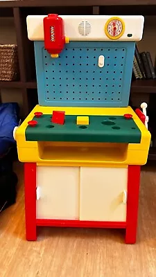 Vintage Chicco Italian Childs Play Tool Bench W Vise Grip • $39.99