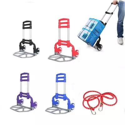 Portable Luggage Cart Heavy Duty Folding Roller Carts Carrier Foldable Platform • $31.99