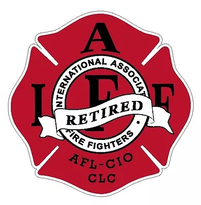 4  IAFF Decal Retired Red With Black Trim Exterior Mount Please Read Auction • $3.50