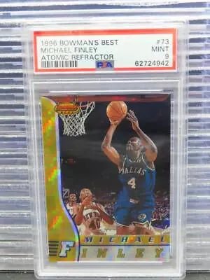 1996-97 Bowmans Best Michael Finley Atomic Refractor #73 PSA 9 Mavericks • $4.25