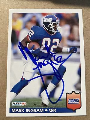 1992 Fleer #294 Mark Ingram Autographed Auto Card New York Giants TOUGH • $20