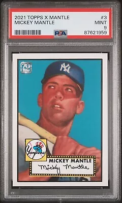 MICKEY MANTLE 2021 Topps X 1952 Topps Rookie #3 - Yankees - PSA 9 Mint • $65.65