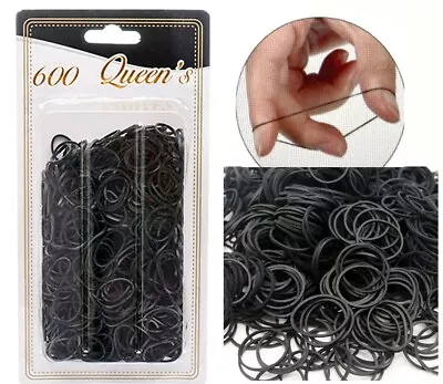 600 Mini Black Rubber Bands Hair Ties Crafts Pony Hair Holder Etc. Elastic Ties • $5.65