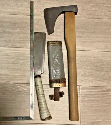 Vintage Woodworking Tool Camp Outdoor Hatchet & Axe 2Set Japanese Craftsman #3 • $387.05