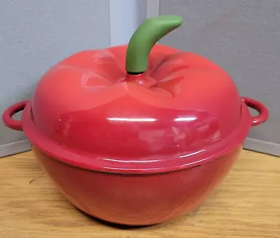 Technique Red Enameled Cast Iron Tomato Shaped Lidded Dutch Oven 2 Quarts • $36.99