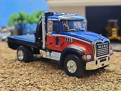 CUSTOM Mack Granite FLATBED Truck 1/64 2019 Dcp Greenlight 4X4 FARM HAULER ERTL • $89.99