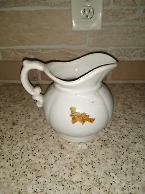 Vintage McCoy USA Ivory Small Pitcher 7528 PRETTY! • $8.80