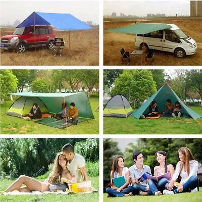 Hiking Camping Tent Tarp Sun Shade Rain Shelter Moisture-proof Barbecue Mat • $36.37