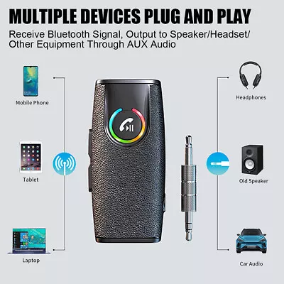 Bluetooth Audio Music Receiver Transmitter Wireless 3.5mm AUX Home Car Adapter • $12.99