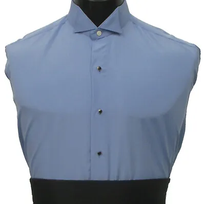 $8.99 • Buy Boys Extra Small Periwinkle Blue Tuxedo Shirt Wing Collar Wedding Ring Bearer