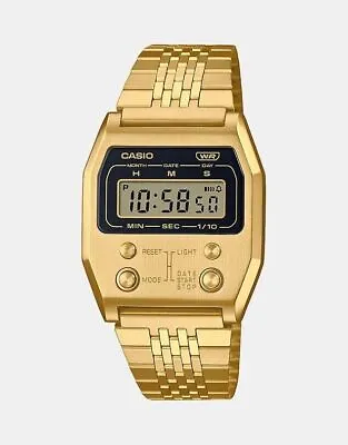 Casio A1100B-1D Vintage Gold Tone Ion Plated Stainless Steel Digital Men's Watch • £158.88