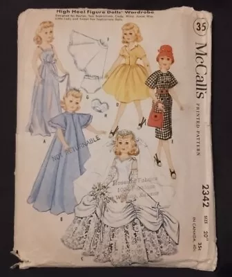 Vintage 1959 McCalls High Heel Figure Doll Wardrobe Design For Revlon Complete  • $7