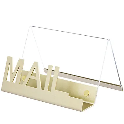 Clear Acrylic Mail Sorter Modern Decorative Brass Metal Base Letter Holder • $19.99