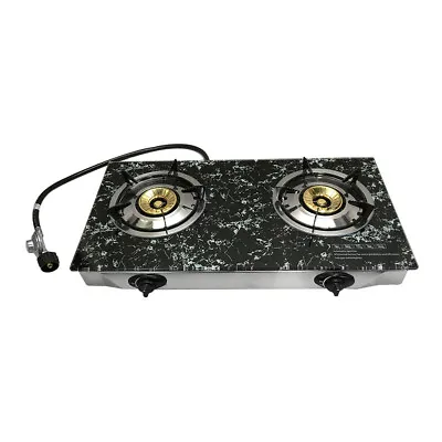 28  X 17  Double 2 Stove Burner Propane Gas Tempered Glass Cook Top Camping BBQ • $107.99