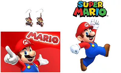 Anime Nintendo Super Mario Dangle Earrings Girl Cosplay W/Gift Box USA Seller • $9.88
