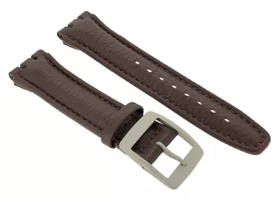 £8.50 • Buy Brown Genuine Leather 19mm Replacement Padded Watch Strap For Swatch