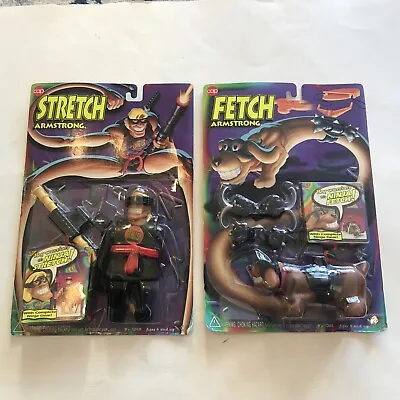 Fetch Armstrong & Stretch Armstrong Ninja 1994 Vintage Moc Cap Toys Sealed Rare • $149.95
