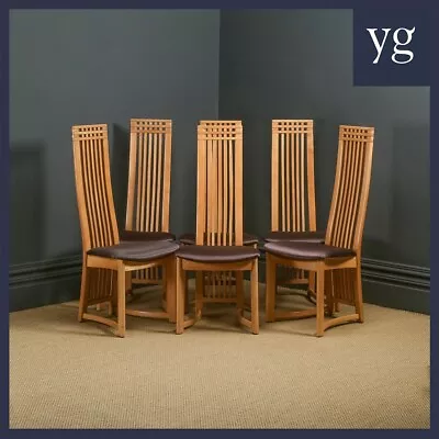 Danish Set Of 6 Six High-Back Beech Actona Kitchen Dining Chairs (Circa 1990) • $2925.99