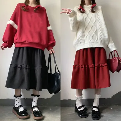 Mori Girls Lolita Long Dress Kawaii Harajuku Japanese Loose A-line Corduroy Cute • $31.61