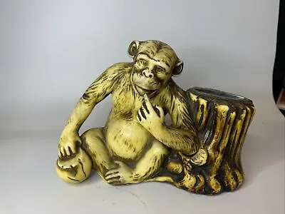 Monkey Figurine Chimpanzee Monkey Table Lighter Holder Vintage “Prince” • $12