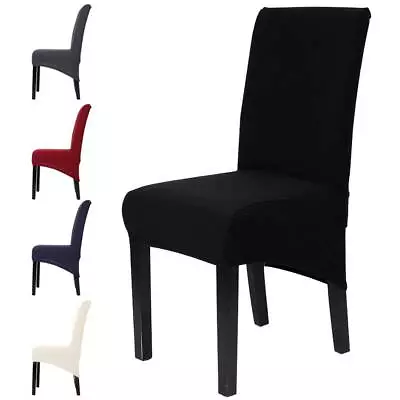 £3.79 • Buy Dining Chair Covers Washable Knit Stretch Removable Chair Slipcovers High Back