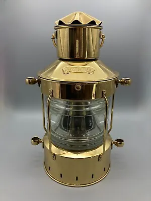 Ankerlicht Nautical Ship Lantern Brass  ~ 14.5  Tall~ D.h.r Holland~excellent ! • $285