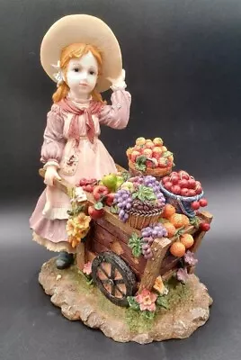 Montefiori Collection Italy Girl Wheelbarrow Fruit Garden Country Farm HTF • $95.62