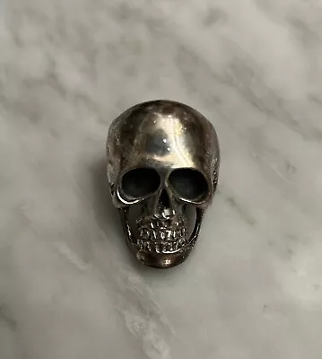 Vintage 925 Sterling Silver Skull Ring Size 9.5 • $75