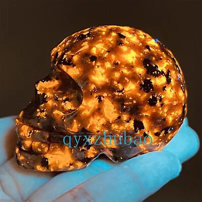 1pc Natural Flame's Stone Skull Quartz Crystal Carved Skull Reiki Healing 2  • $10.99