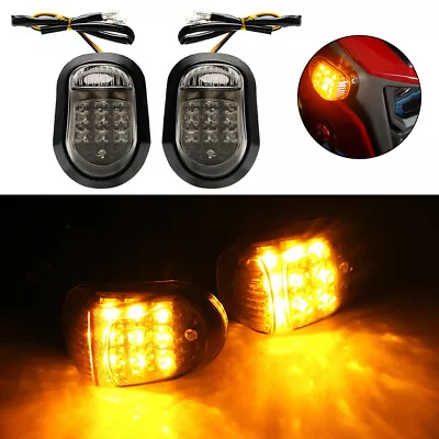 2x Amber Motorcycle 9 LED Flush Mount Turn Signals Indicators Blinker Lights 12V • $9.19