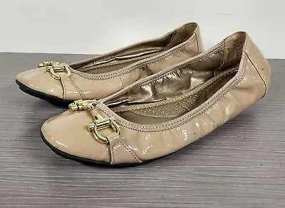 Me Too 'Legend 2.0' Ballet Flat Driftwood Patent Leather Womens Size 7.5 M • $17.24