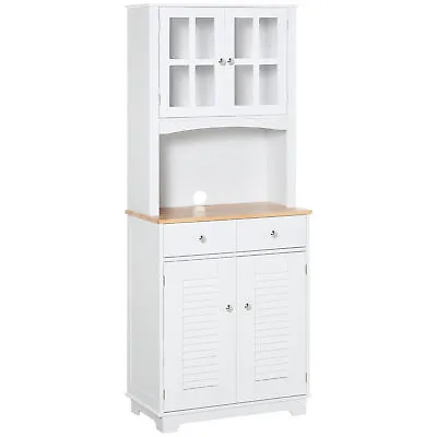 £149.99 • Buy HOMCOM Coastal Kitchen Cupboard Storage Cabinet Unit For Dining Room, White