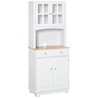 £149.99 • Buy HOMCOM Coastal Kitchen Cupboard Storage Cabinet Unit For Dining Room, White