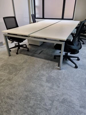 £350 • Buy HsOnline - White Back2Back Bench Desking