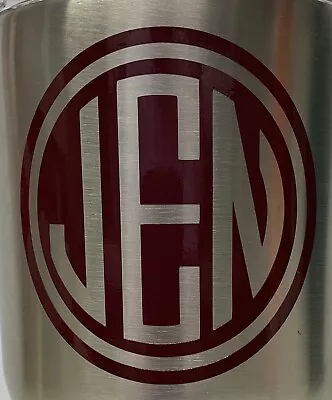 Personalized Circle Monogram Vinyl Decal 3inch X 3inch Free Shipping • $5