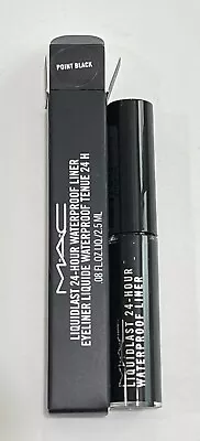 Mac Liquidlast 24 Hour Waterproof Liner - Point Black - .08 Fl Oz / 2.5 Ml NIB • $21.95