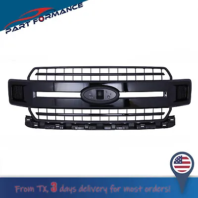 For 2018-2020 Ford F-150 XL XLT Front Bumper Grille Glossy Black JL3Z-8200 • $159.40